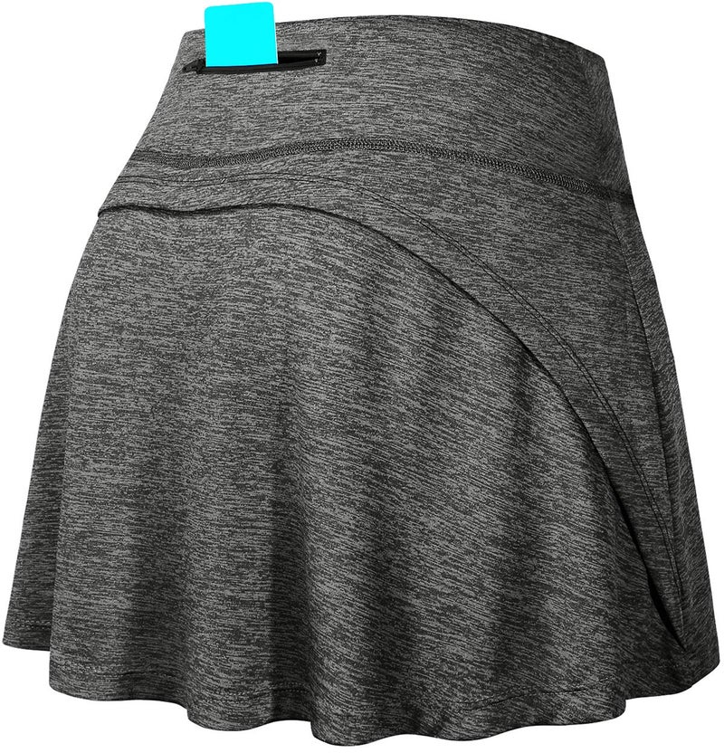 Fulbelle Tennis Skirts for Women, Summer Golf Skorts Skirts for Women with Pockets Cute Athletic Skort Running Skirt High Waisted Grey X-Large - Image 2